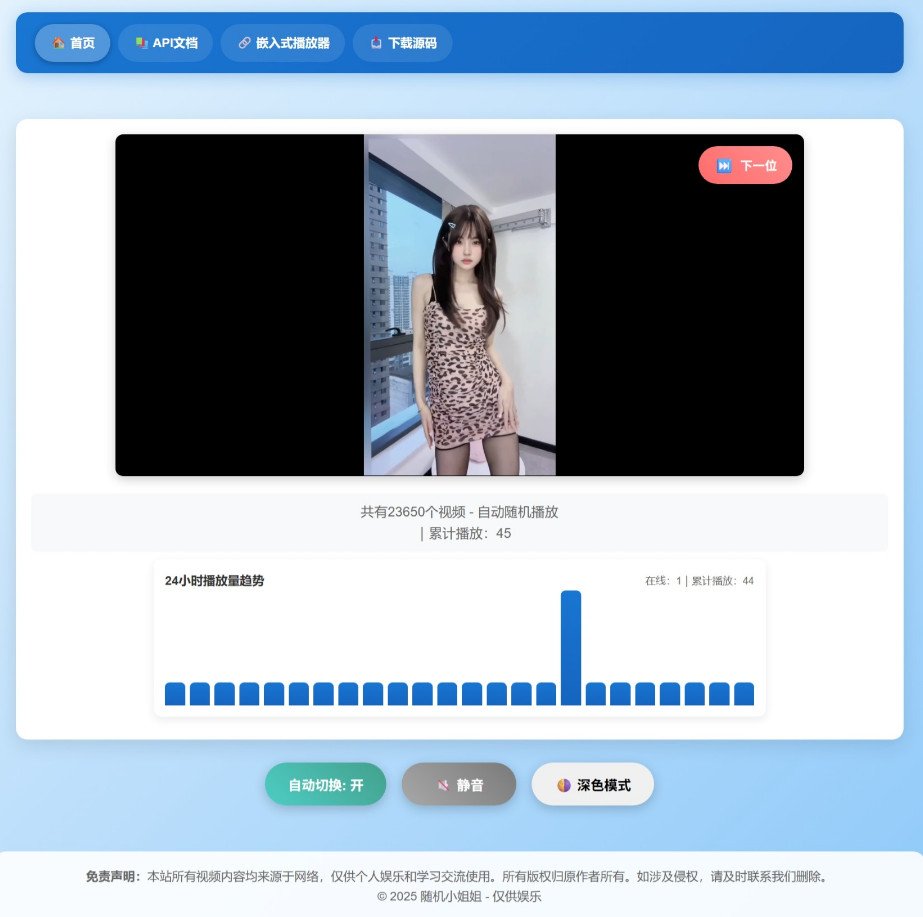 随机小姐姐热舞视频系统源码全新UI带后台版v5.0